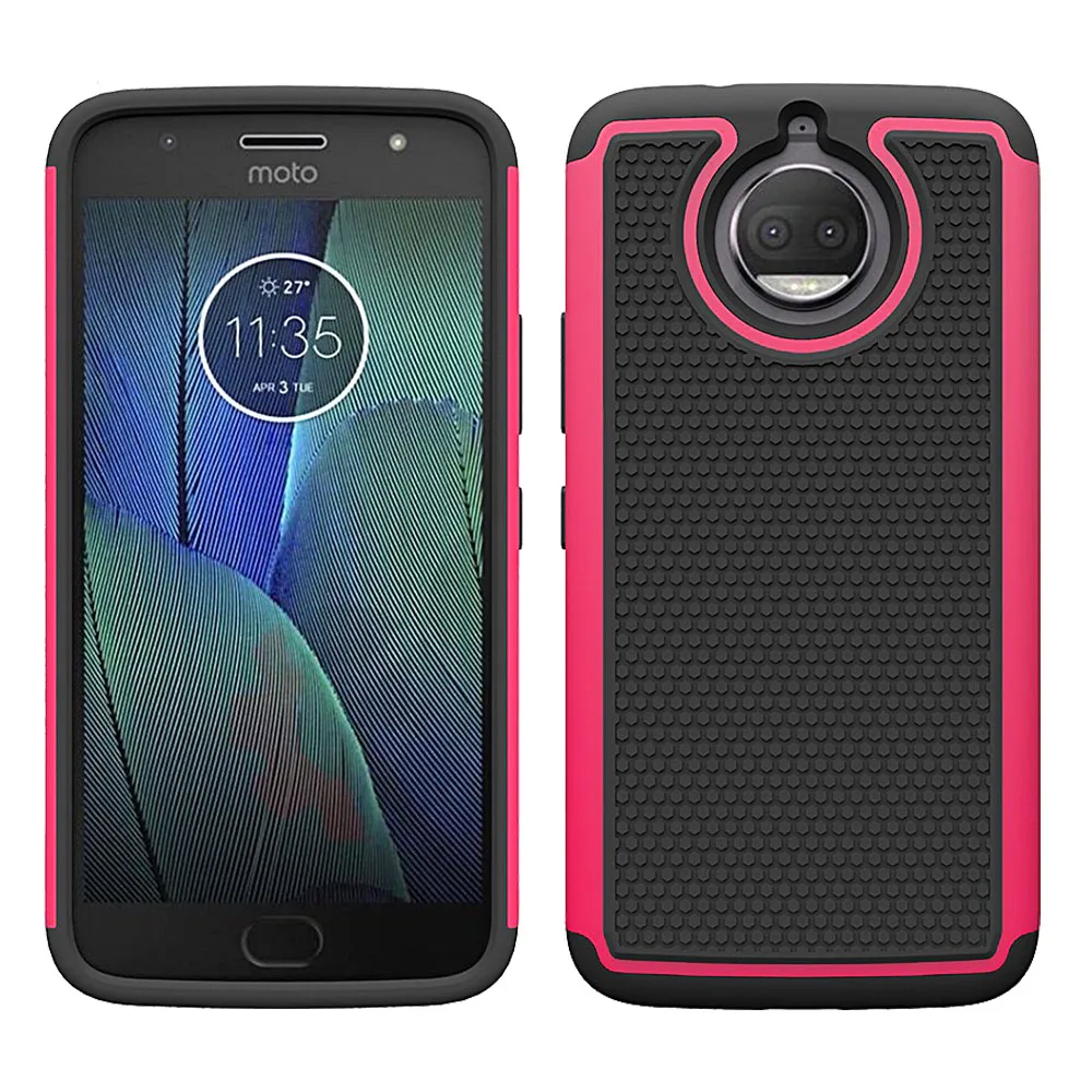 Противоударный чехол для Motorola Moto G5S / Plus Мягкая силиконовая резина и жесткая