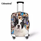 Coloranimal Мопс Собака Хаски с Мозаичным принтом пылезащитный чехол для багажа, масштабных дорожных чемоданов аксессуары стрейч на колесиках, чемодан дождевик
