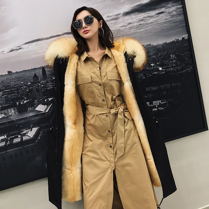 Winter Jacket Women Brand Waterproof Parka Real Fur Coat Natural Raccoon Collar Hood Mink Liner Detachable Streetwear | Женская одежда