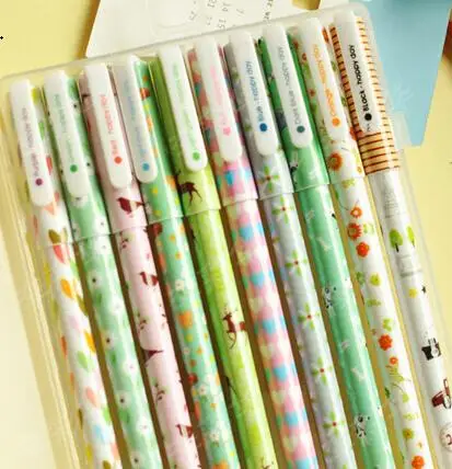 

1pack/lot 10 colors New Vintage Fresh Animal & Flower series color gel pen cute stationery retail