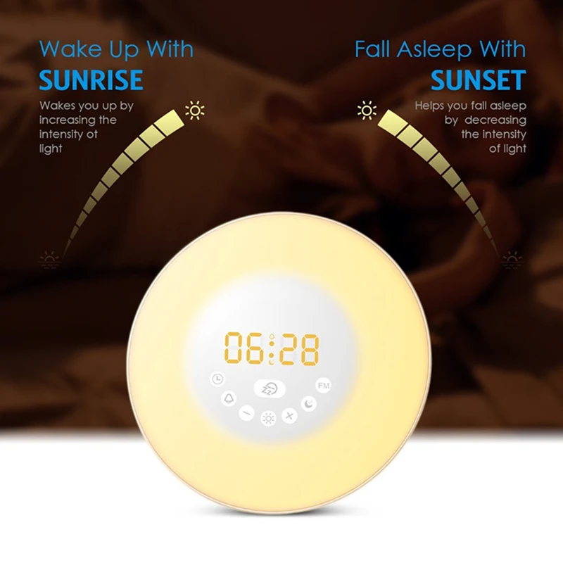 2017 New Style LED Digital Alarm Clock FM Radio Electronic Clocks Smart Wake-Up Light Touch Night Lamp | Дом и сад