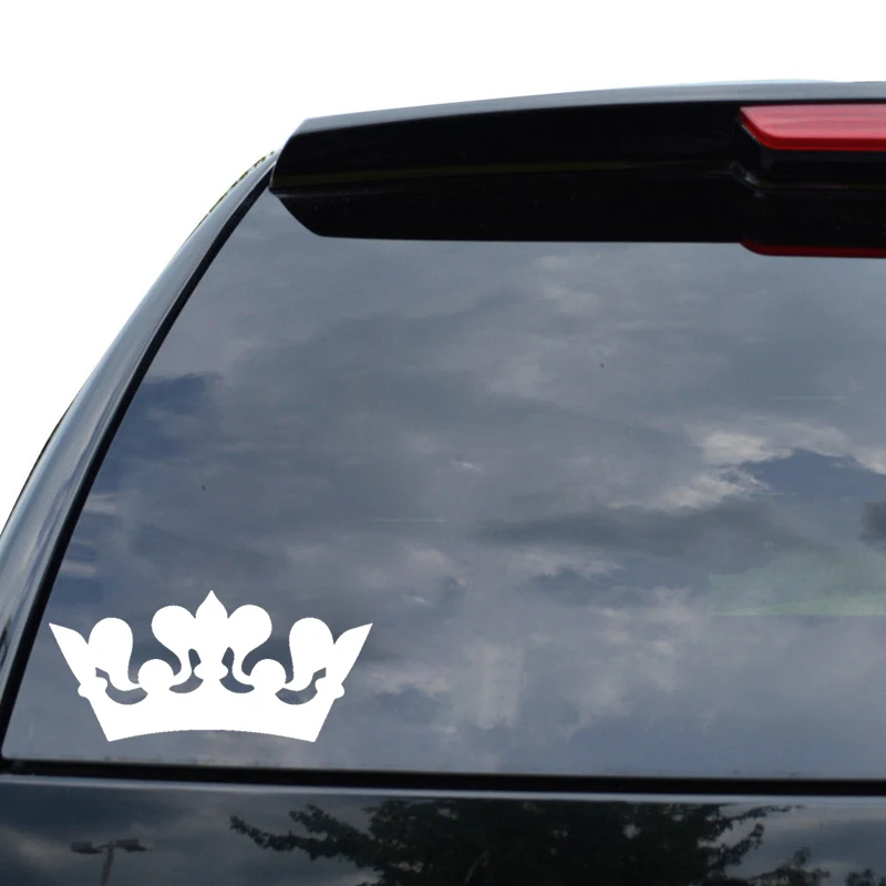 

YJZT 17.8CM*12.5CM Conjoined Crown Vinyl Car Stickers Decals Black/Silver C13-00025