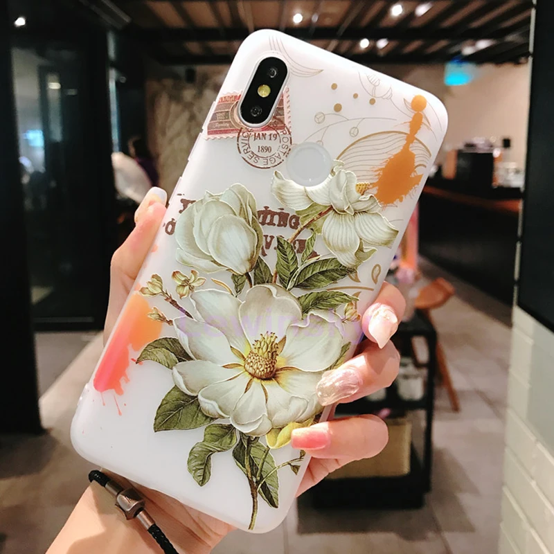 3d Рельефный цветочный силиконовый чехол для телефона Xiaomi Mi 9 8 A2 6X S2 чехлы с