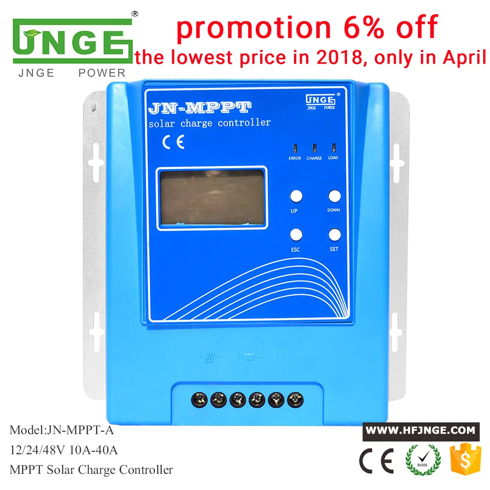 

JNGE Power 30A Solar Controller MPPT Solar Charge Controller for 12V 24V 48V AUTO PV System Solar Regulator