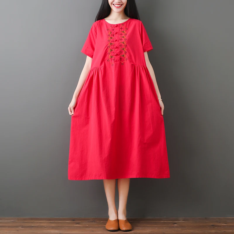 Женское винтажное платье с цветочной вышивкой повседневное длинное белое из