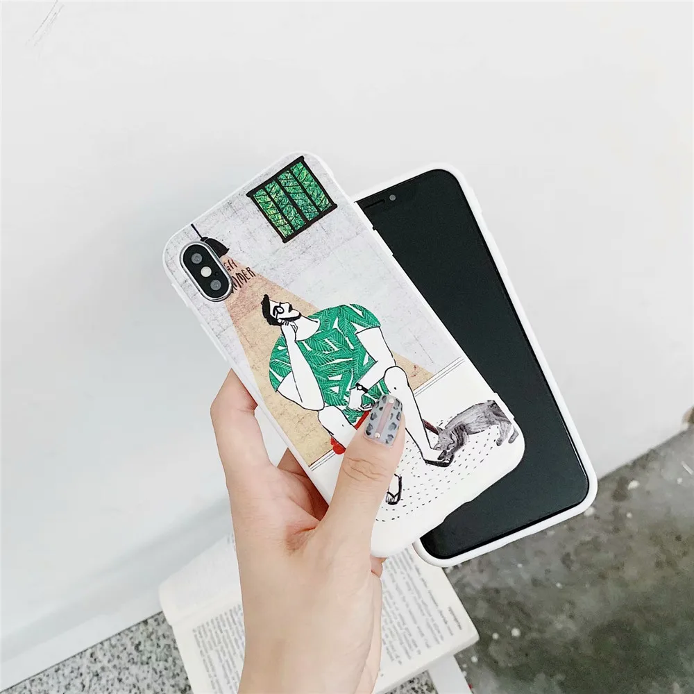 Любителей искусства Телефон чехол для iPhone XS Макс горячей абстрактное мышление