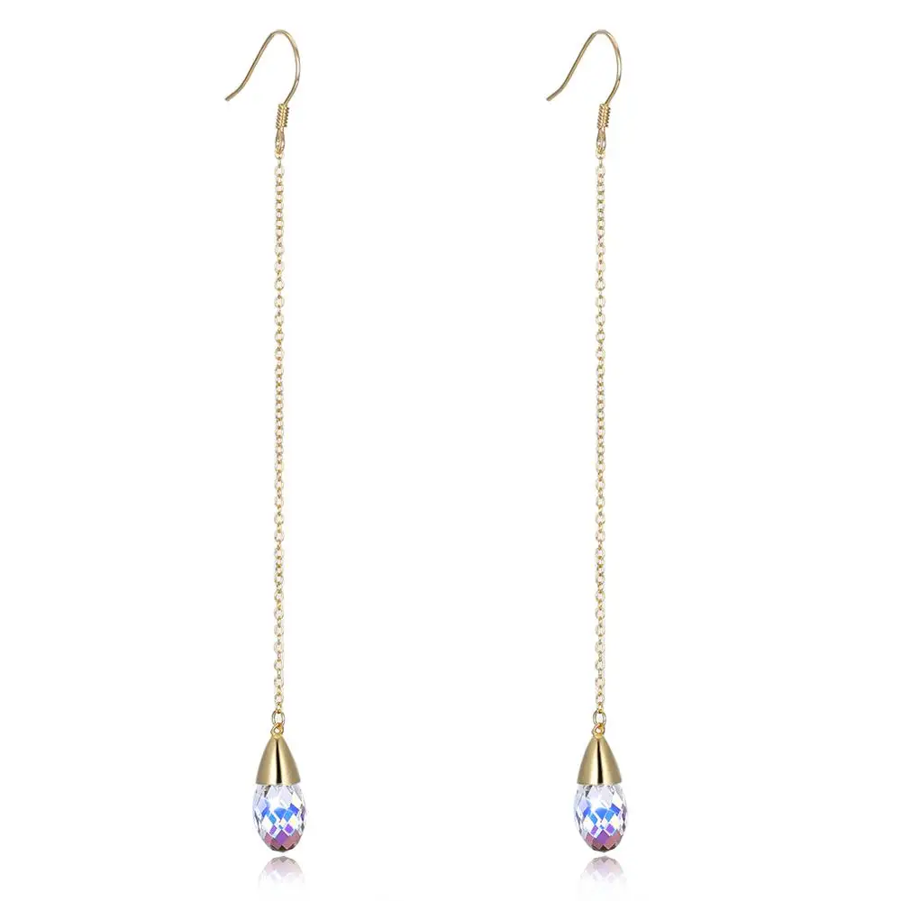 Серьги-капли LEKANI с кристаллами Swarovski, 925, модные женские элегантные серьги в форме капли воды, серьги с кристаллами, вечерние серьги в подарок - Цвет камня: SVE611