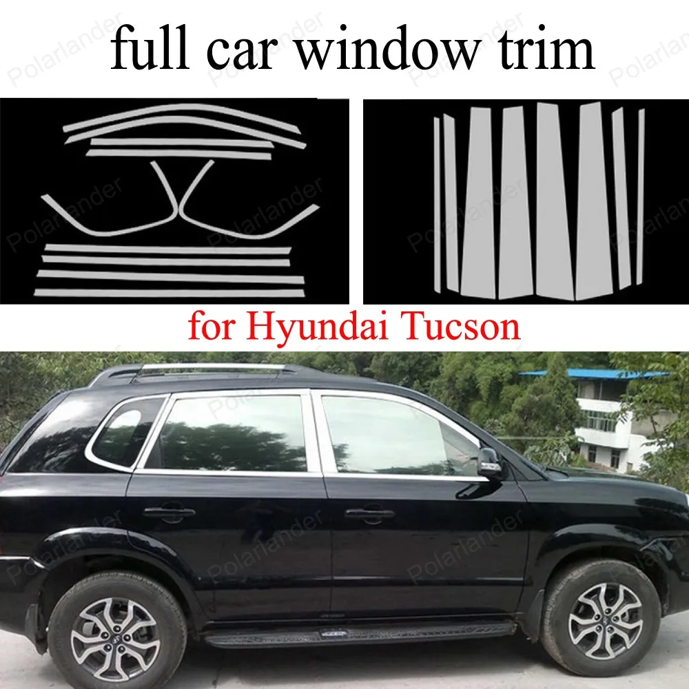 Полностью украшение оконной рамы из нержавеющей стали отделка для H yundai Tucson с