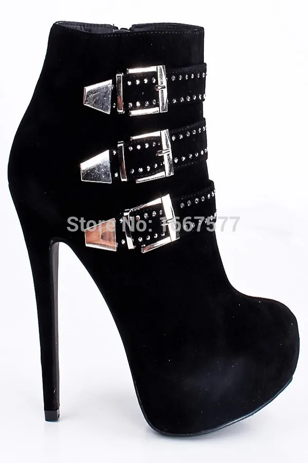 Shoesofdream женская черный металлической пряжкой молния высокие тонкие пятки
