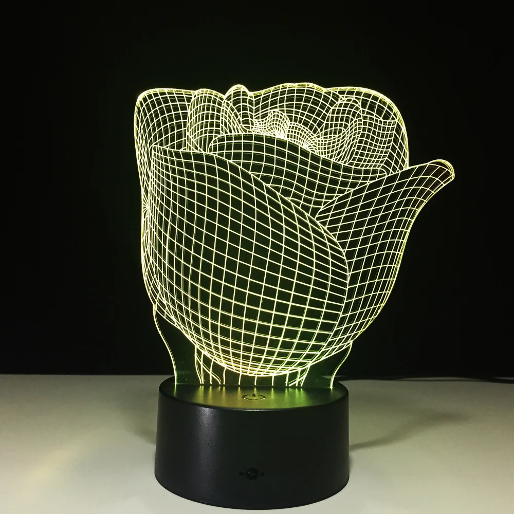 Цветочные настольные лампы Usb Led 3d светодиодный светильник Ночник свет батарея