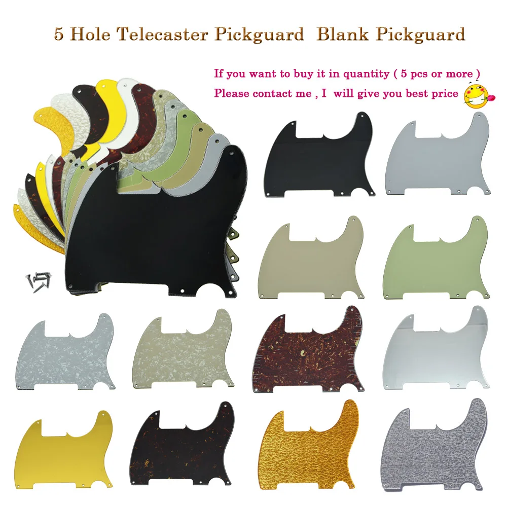 

KAISH 5 Holes TL Blank Pickguard with screws Scratch Plates for Esquire Various Colors