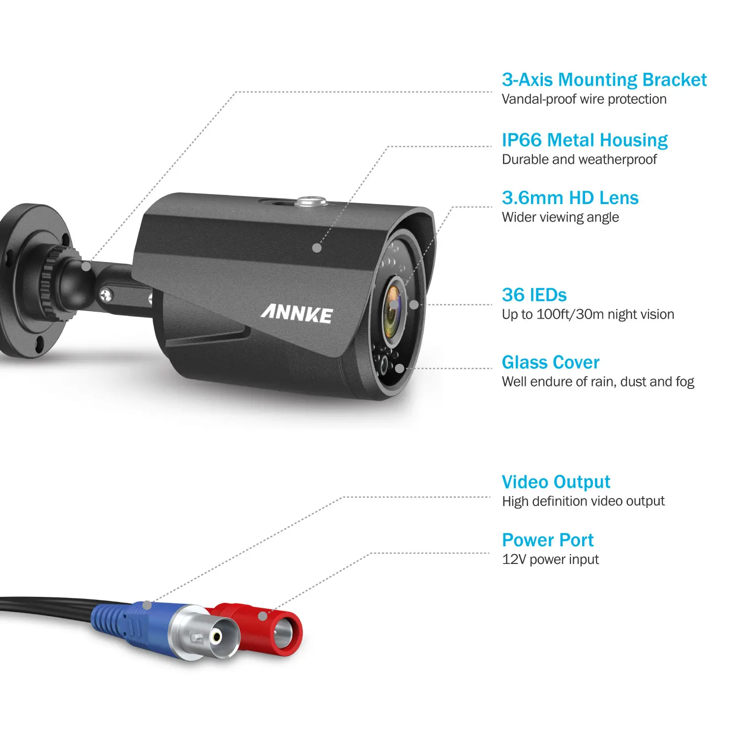 ANNKE HD 720P 8CH 5in1 DVR система безопасности TVI 1.3MP наружные всепогодные камеры с умным ИК