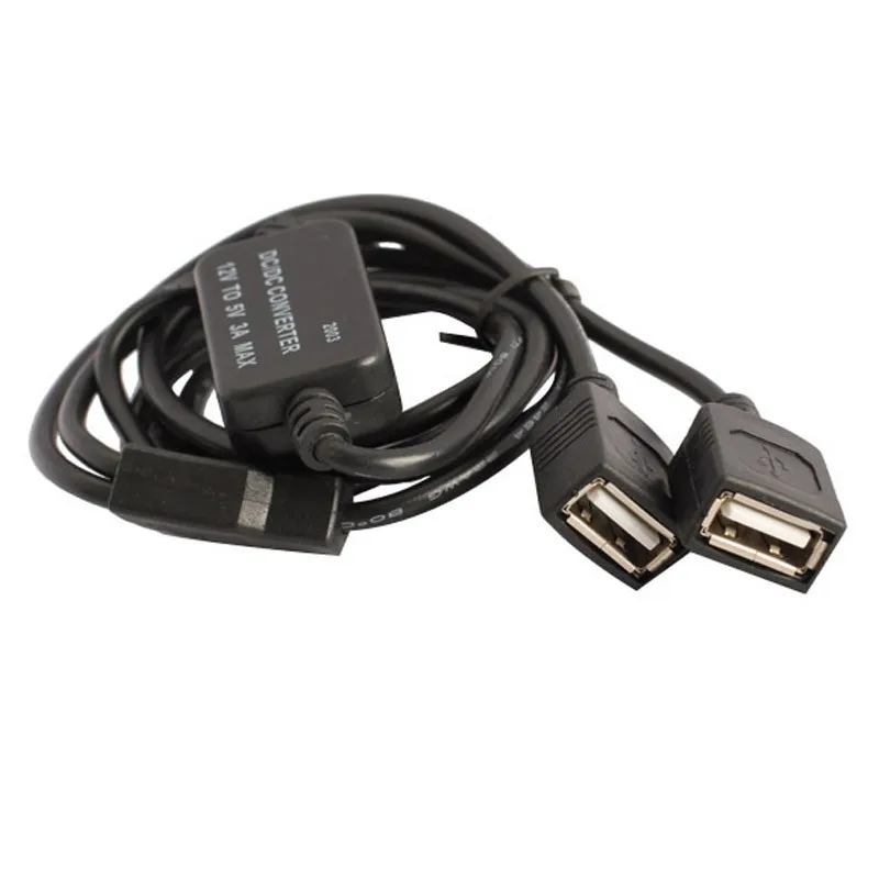 15 Вт двойной USB адаптер напряжения преобразователь 12 В до 5 В 3A Макс 15 Вт двойной USB DC-DC понижающий преобразователь понижающий модуль автомобильные аксессуары