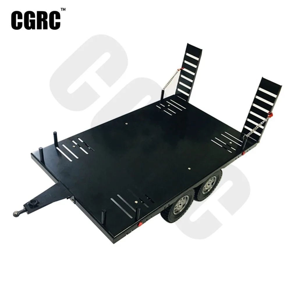 Double Axis Metal Alloy Flatbed Trailer 420mm*250mm For 1/10 RC Crawler TRX4 RC4WD D90 SCX10 VS4-10 JIMNY GEN8 Wraith | Игрушки и хобби