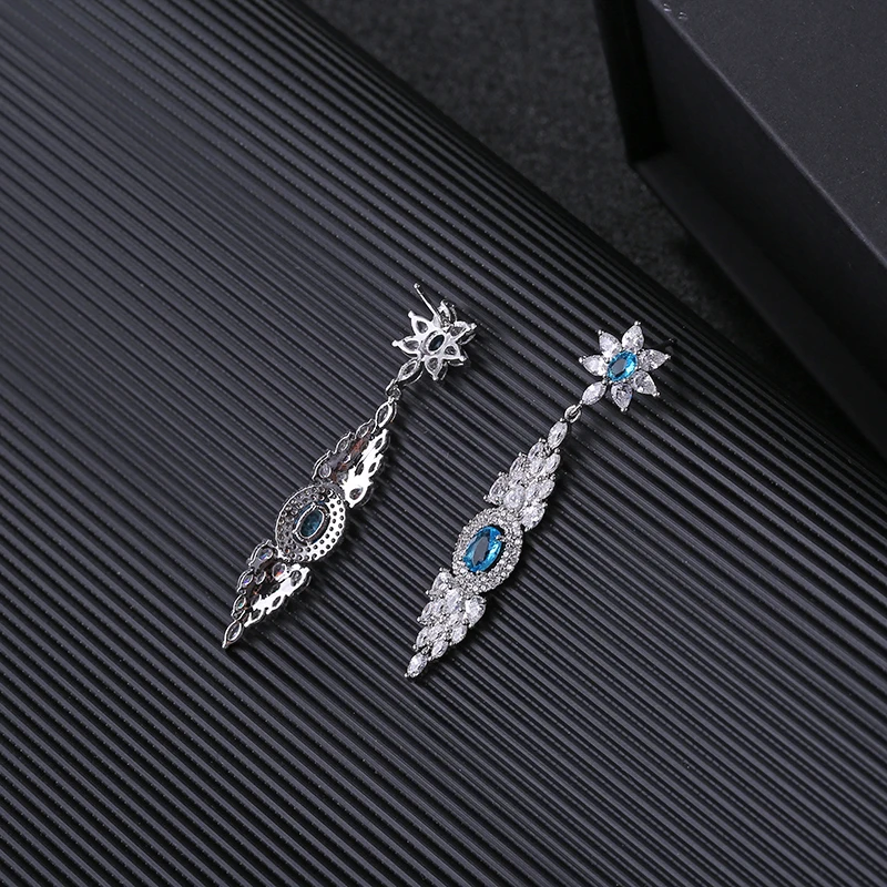 Женские серьги подвески с фианитами класса ААА|dangle earrings|womens dangle earringsearrings |