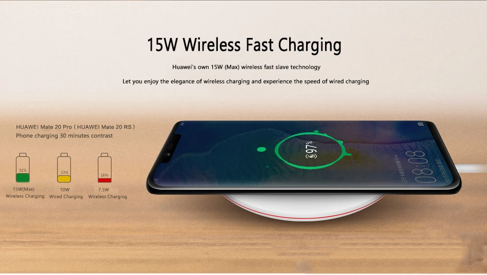 Беспроводное зарядное устройство huawei 15 Вт CP60 Быстрая зарядка для huawei Mate30 Mate30Pro P30 P30Pro Mate20RS Mate20Pro MateRS Быстрая зарядка