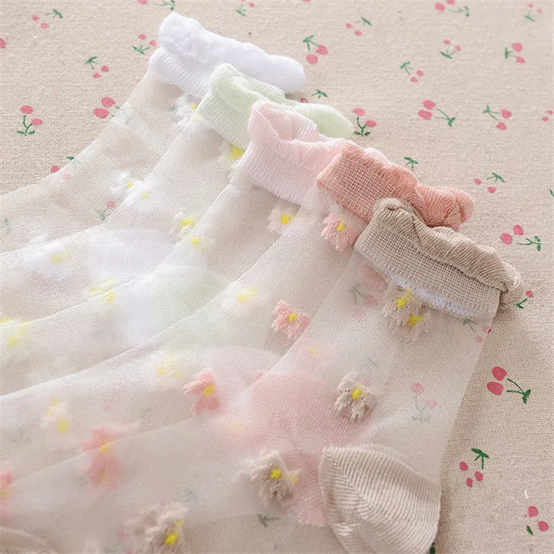 Детские гольфы с сеточкой kniekousen для детей chaussettes enfants носки оборками девочек CLL 134 3