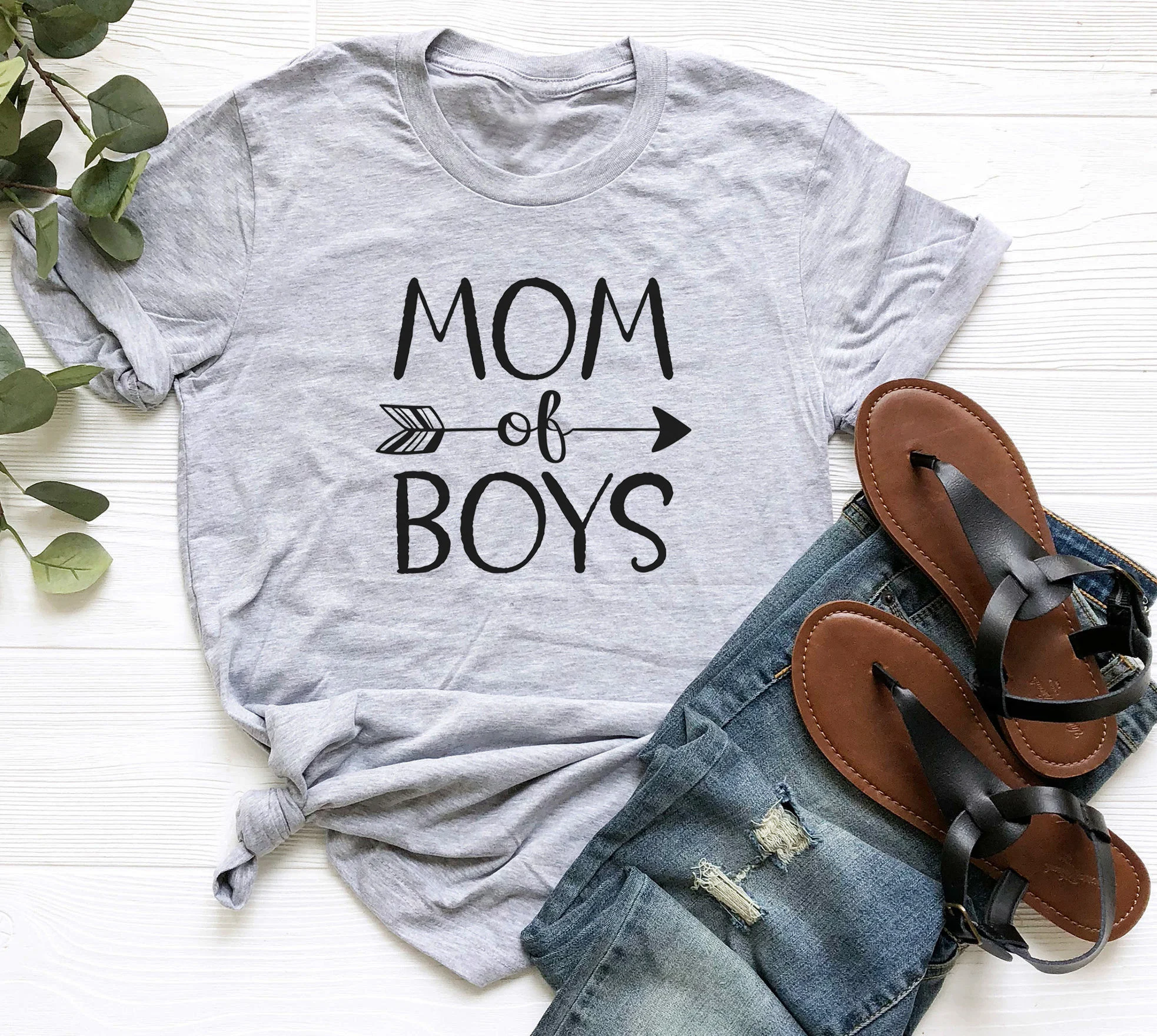 Футболка с надписью MOM OF BOYS|Футболки| |