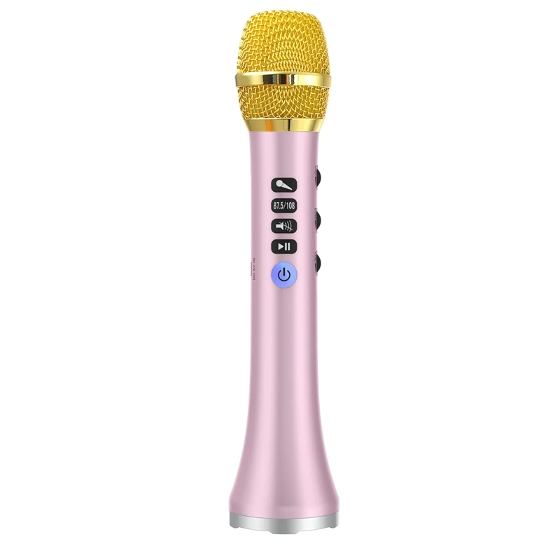 Rose Gold AABB-L-698D Профессиональный 20 Вт Портативный беспроводной Bluetooth караоке микрофон динамик с большой мощностью для пой/встречи - Цвет: Rose Gold