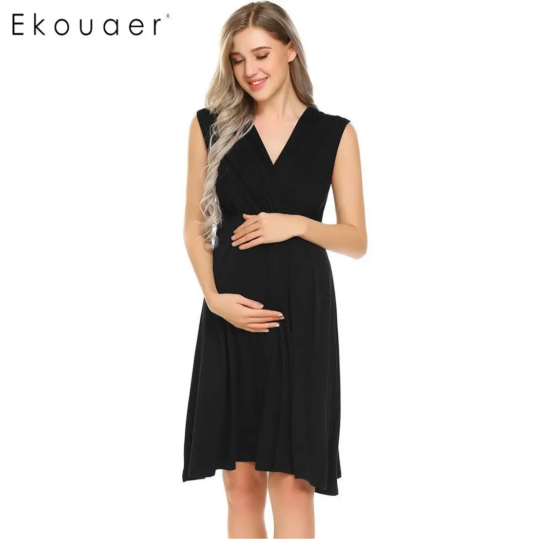 Ночная рубашка Ekouaer мягкая хлопковая для кормления|Ночные сорочки и пижамы| |