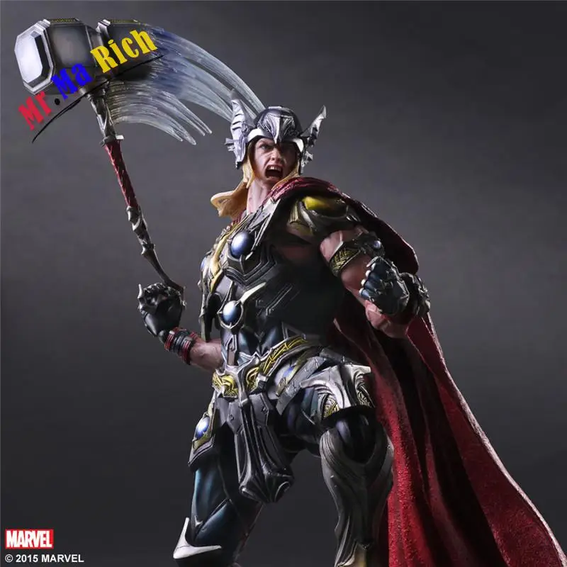 Play Arts Kai Thor Juguetes ПВХ экшн фигурка Hammer Brinquedos Коллекционная модель детские игрушки