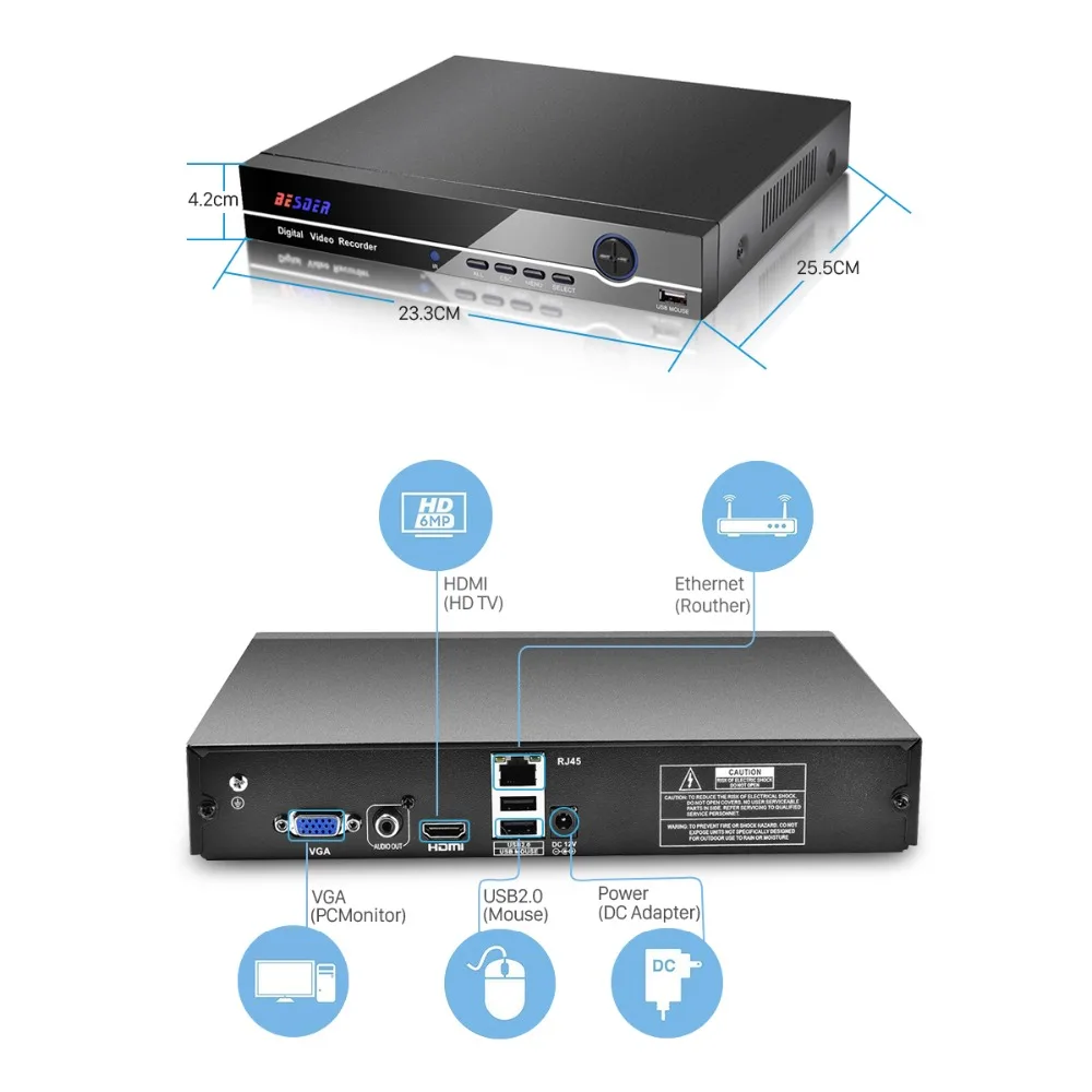 BESDER H.265 32CH 5MP CCTV NVR DVR сетевой видеорегистратор для IP-камеры XMEYE P2P Cloud 24/7 запись макс.
