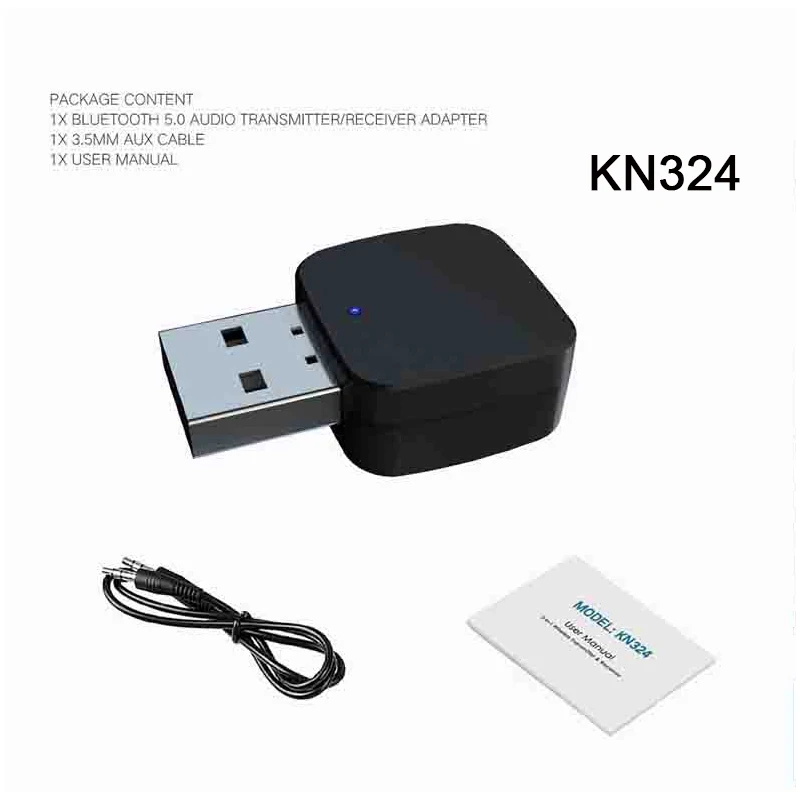 KN324 Kebidu беспроводной Bluetooth 5,0 аудио приемник передатчик стерео музыка 3,5 мм AUX разъем аудио рецептор USB мини Bluetooth адаптер - Цвет: KN324