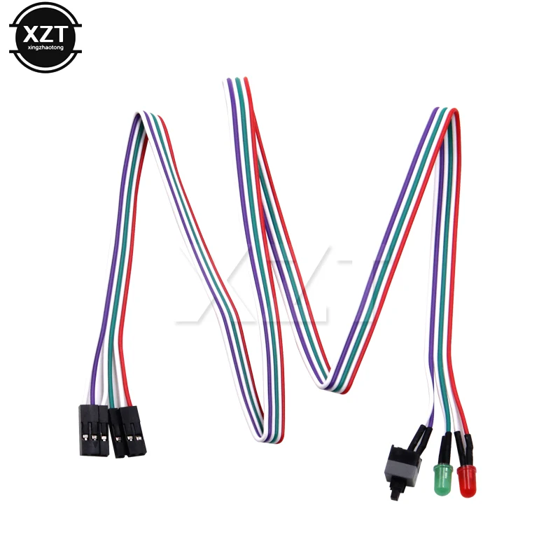 

1pcs Hot Sale Desktop Computer PC Case Power Cable switch Restart Switch Power Reset HDD LED + Switch Cable Connector Adapter