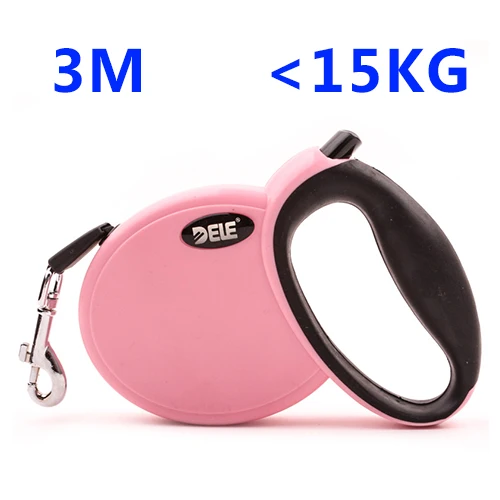 PinkB 3M 15KG Лучшее собака воротники цепи собака привести retractable поводок собаки упряёи ёивотного chain pet продукт товаров веревку цепи 25kg 40kg большая собака - Цвет: PinkB 3M 15KG