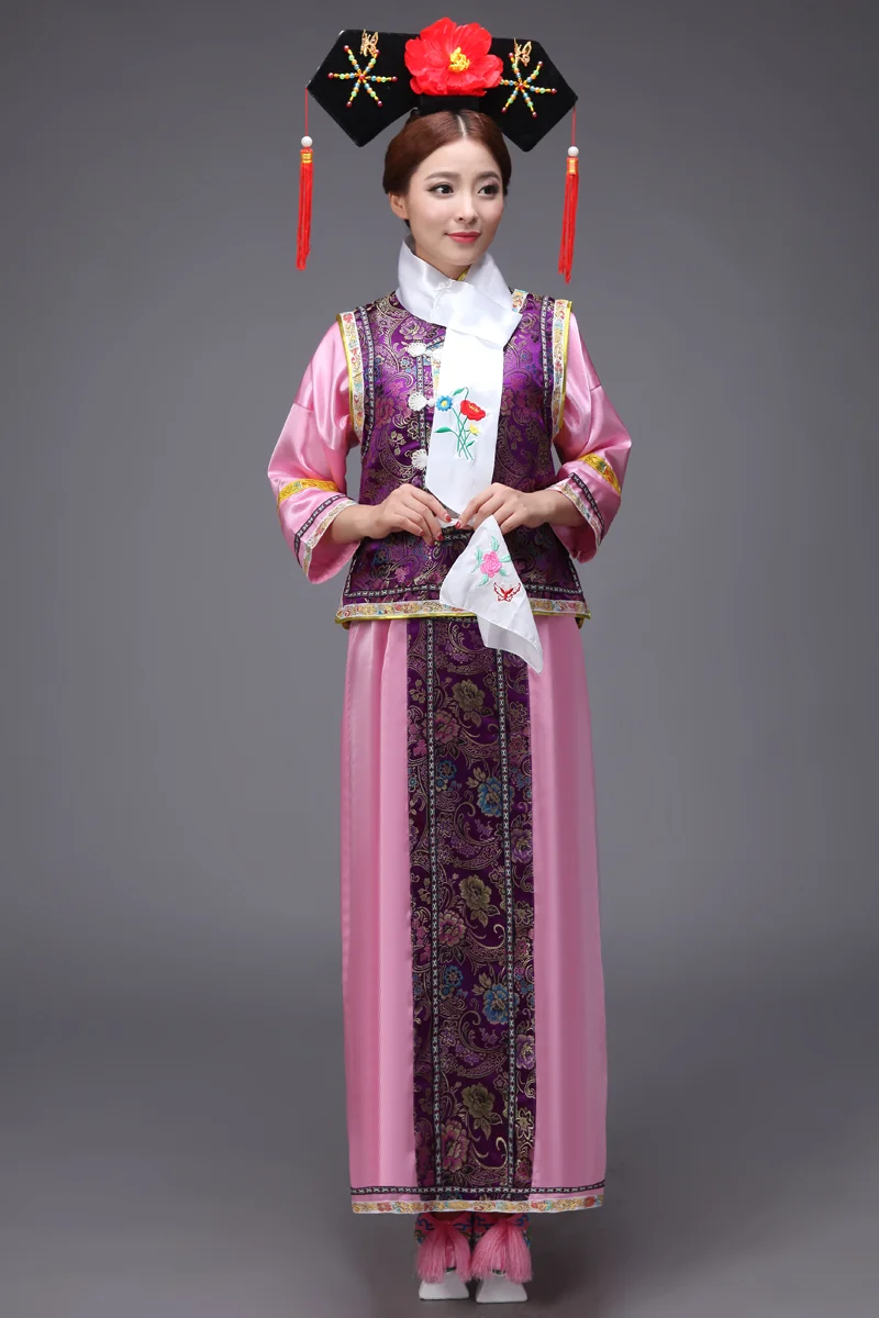 

2020 new princess costume Qing Dynasty My Fair Princess Shangqiu ancient palace lock bead curtain flag Manchu court clothing
