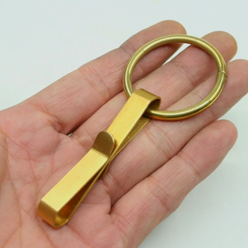Pure Brass Handmade Retro Vintage Stainless Steel Waist Hanging and Belt Ring Simple Key Buckle | Дом и сад