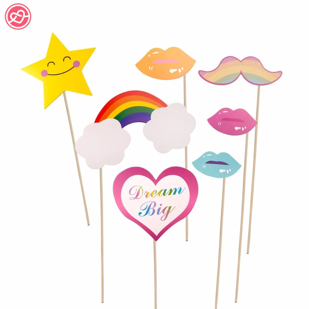 26 шт. DIY Единорог Photo Booth Реквизит с бумажные соломинки палка Ремесла день рождения