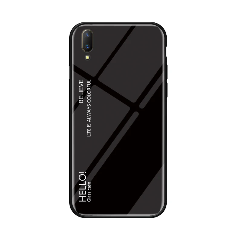 MUCHI For Huawei Y7 Pro 2019 Case Tempered Glass Luxury Gradient Soft Silicone Frame Back Cover Phone Cases |