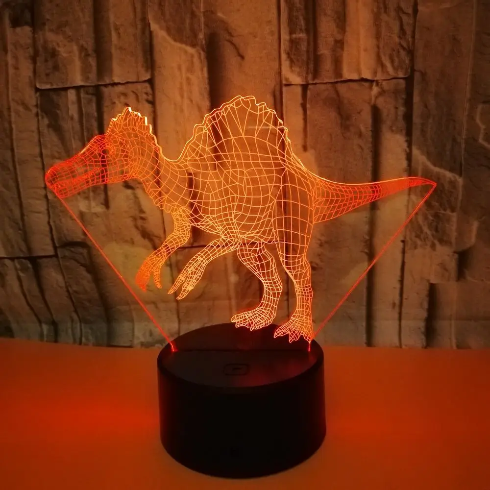 Динозавр акриловая иллюзия сенсорная 3d лампа подарок индивидуальная настольная