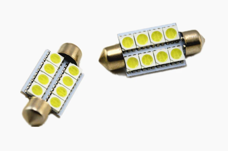 Универсальный 2 шт. 6 10 8 5050 SMD светодиодный 39 мм белый интерьер автомобиля