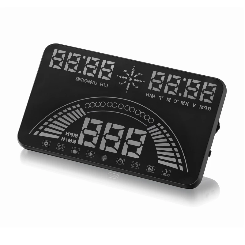 5.8&quot Large Screen S7 HUD Head Up Display Combing OBD and GPS Two Systems Engine Fault Alarm Dynamic Speed Over Speeding Warning |