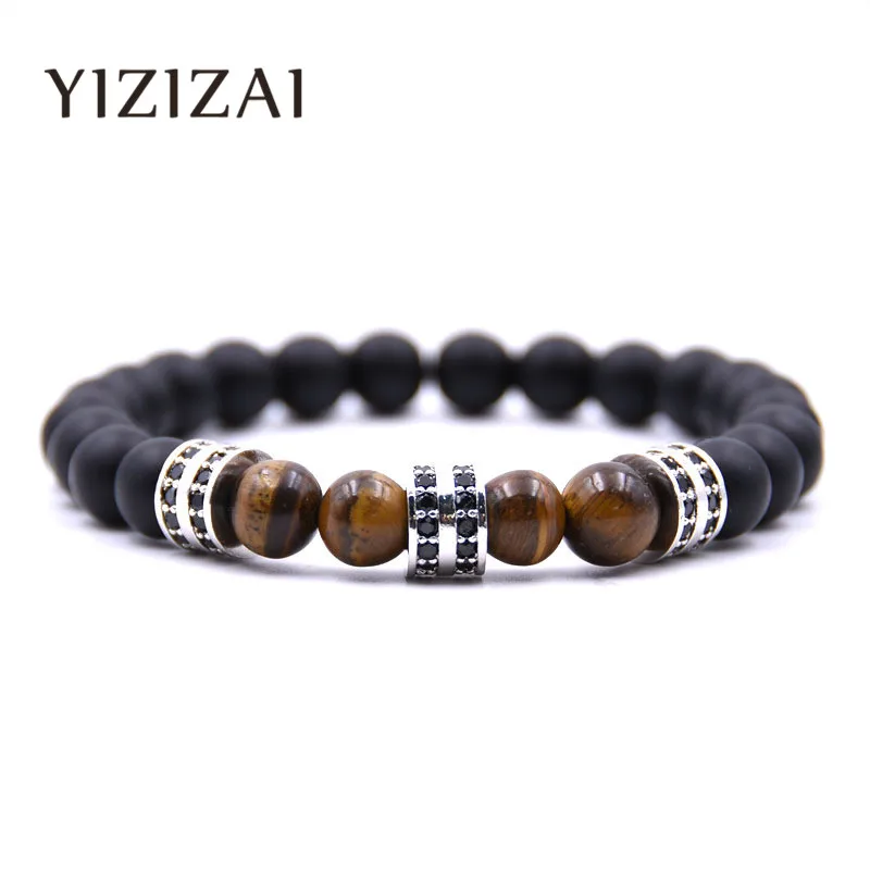 YIZIZAI новинка модный браслет с бусинами из камня мужские ювелирные изделия
