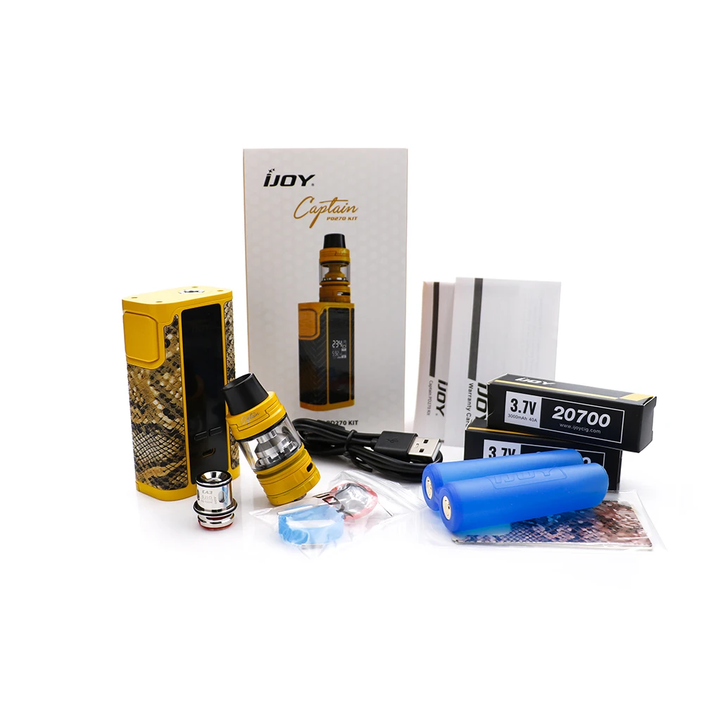 В наличии IJOY капитан PD270 комплект с 20700 3000 мАч батареи 234 Вт Cgunmetaptain поле MOD и 4 мл S