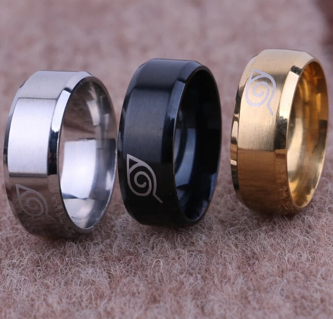 YOUREM drop ship ok gold color anti allergy 2018 New width 8mm men Naruto rings stainless steel classic women ring jewelry fj412 | Украшения