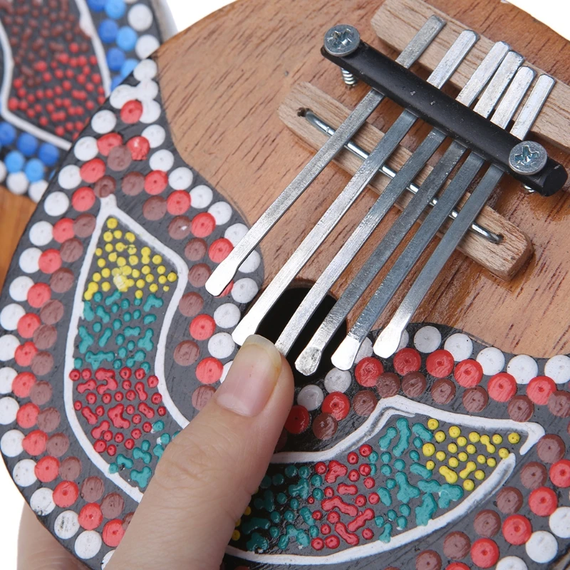 Музыкальные аксессуары Kalimba большой палец пианино 7 клавиш настраиваемый Кокосовая оболочка окрашенный музыкальный инструмент дропшиппинг