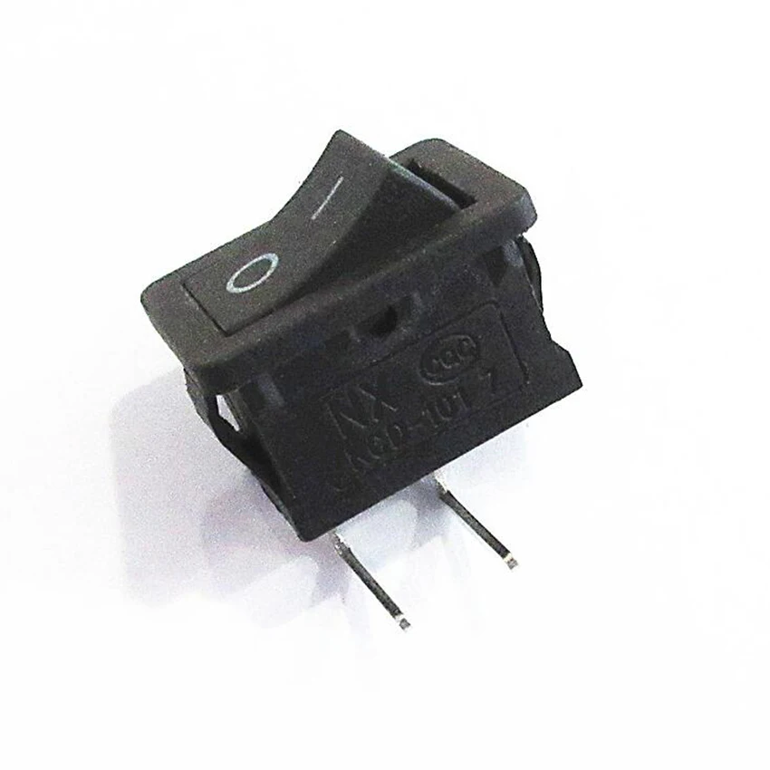 5 шт./компл. черная кнопка мини переключатель 6A 250v/AC 10A 125V/AC KCD1 2Pin оснастки