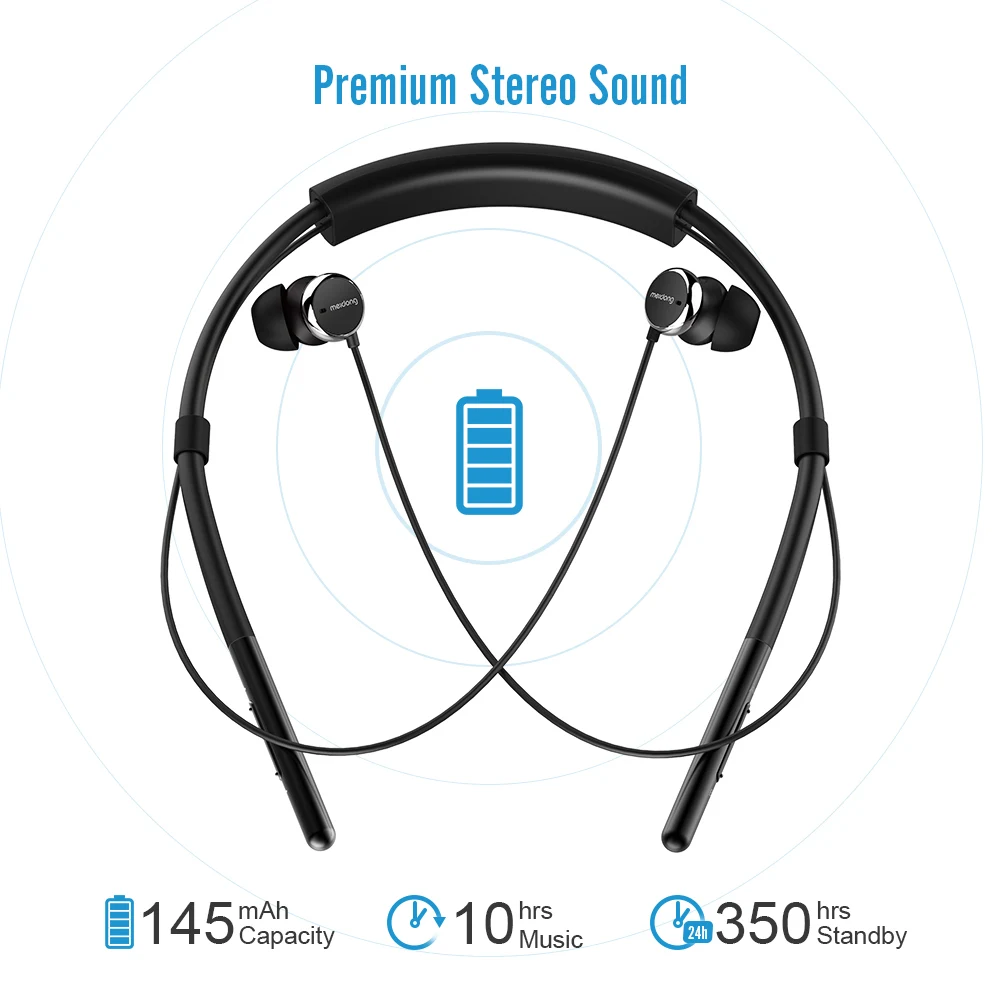 Meidong HE6 bluetooth-наушники с шейным ремешком гарнитура активным шумоподавлением