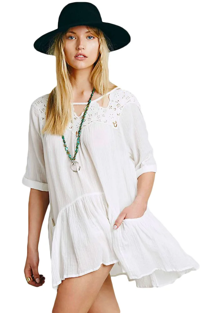 2018 летнее платье женское бикини купальник кружевное открытое покрытие белый