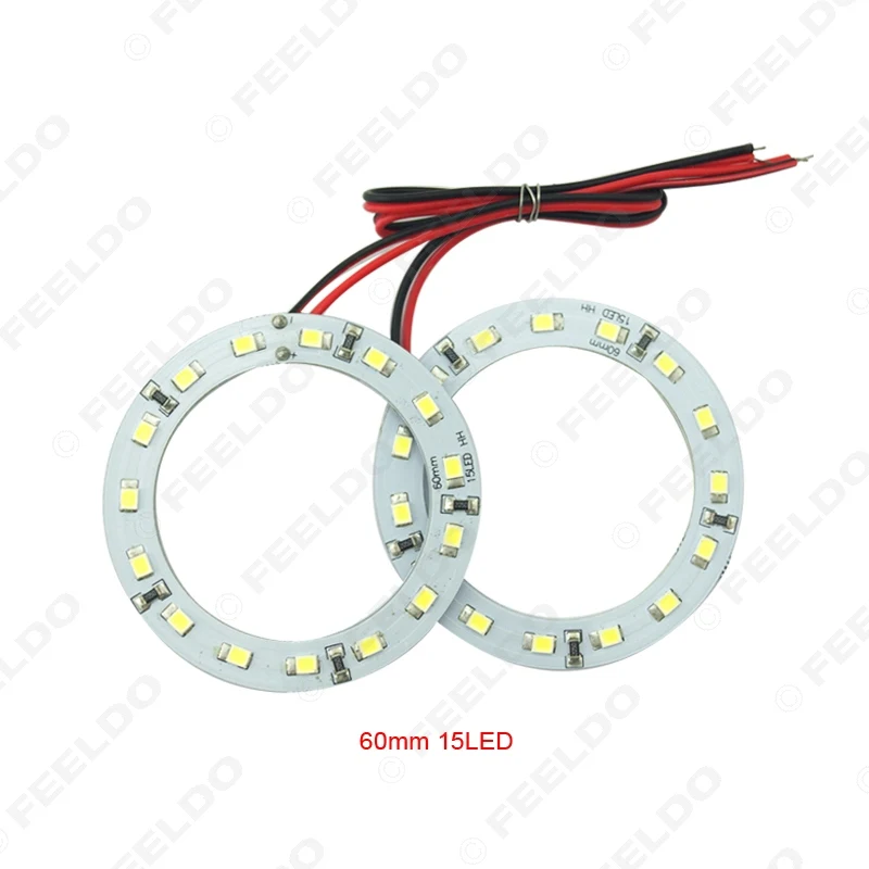 FEELDO 2 шт./лот 60 мм автомобильные ангельские глазки 1210/3528 15SMD светодиодные фары Halo