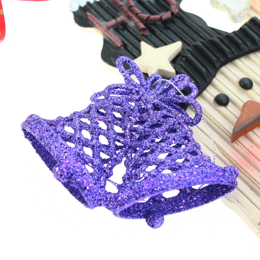 1 PC transparent Gold powder color Small bell Christmas Tree decorations X-mas tree size 11CMX9CM decoration pendants for party | Дом и сад