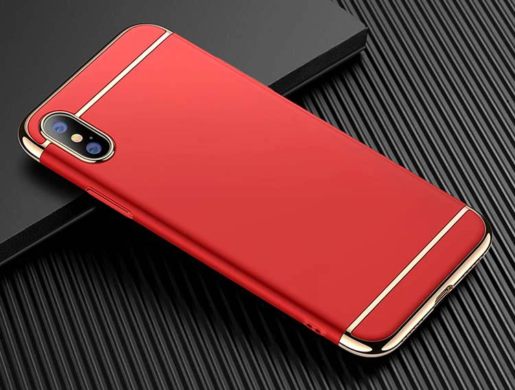 3 в 1 Жесткий ПК для Iphone X 8 7 Plus 6 S плюс крышка три этапа Роскошные защитная |