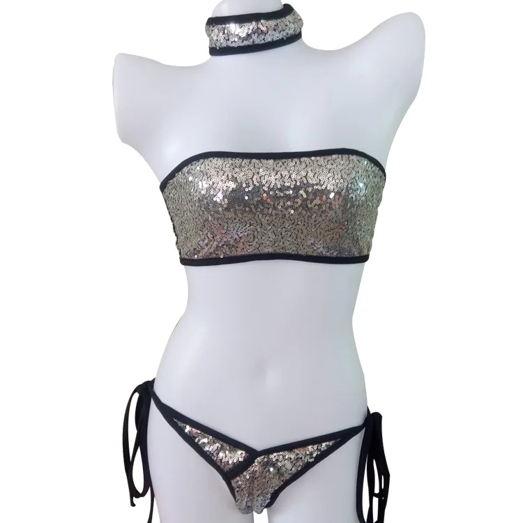 Новый дизайн бикини с блестками 2018 купальный костюм женский сексуальный