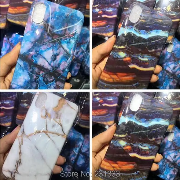 C-ku для Iphone X XS 8 I8 7 Plus I7 6 6S IphoneX Marble Rock Lightning TPU IMD мягкий чехол гранитный камень