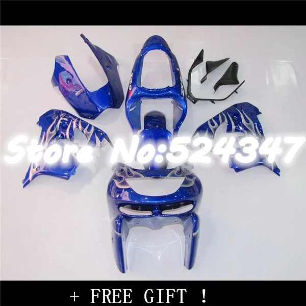 

Hey-White flames blue For KAWASAKI NINJA ZX9R 00-01 00 01 ZX-9R Body ZX 9R 9 R ZX9 R White 00 01 2000 2001 Fairing for Ninja