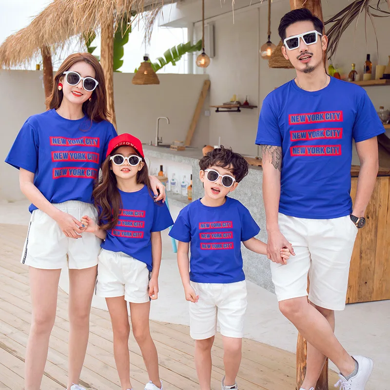 

Matching Family Outfits Mommy and Me Clothes Dress Summer Beach Casual T-Shirt Mother Son Dad Daughter top and pants Clothes